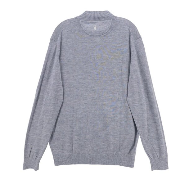 JOHNNIE-O Baron Merino Wool Blend 1/4 Zip Sweater Light Gray Heather Pullover XL - Picture 3 of 7